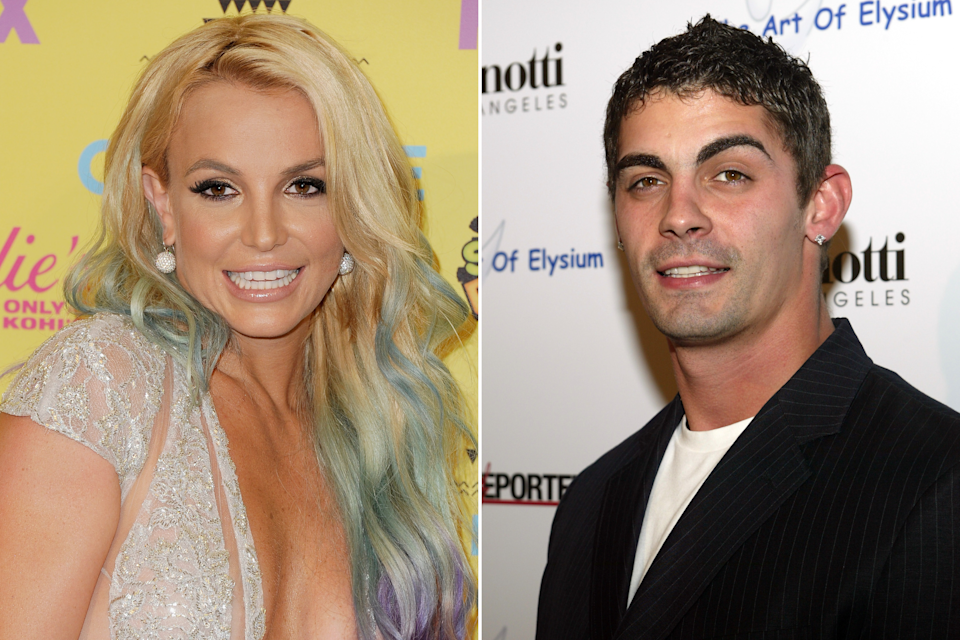 Britney Spears, left, and Jason Alexander.