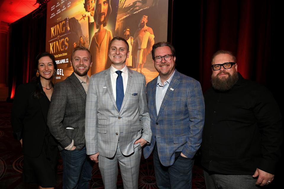 Shelley Schulz, Tim Rollins, Brock Bagby, Jared Geesey and Brandon Purdie of Angel Studios.