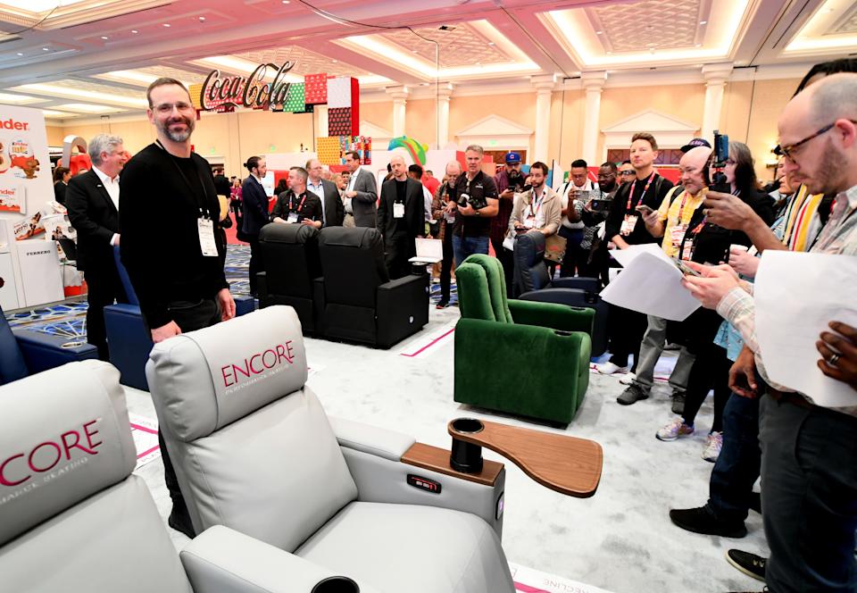 Luxurious theater seats on display at CinemaCon.