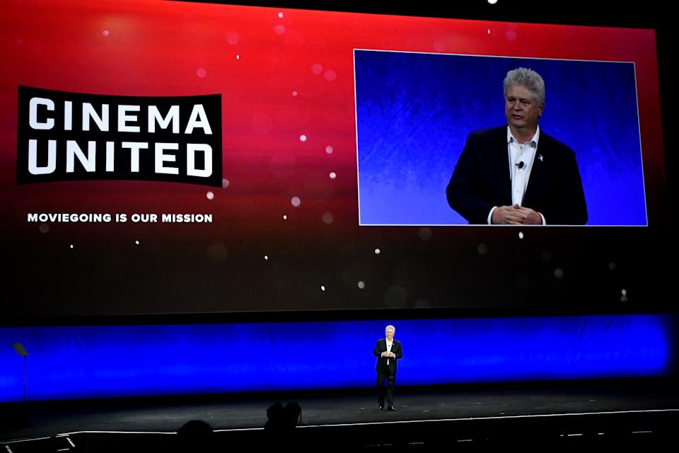 Michael O’Leary speaks onstage during CinemaCon 2025.