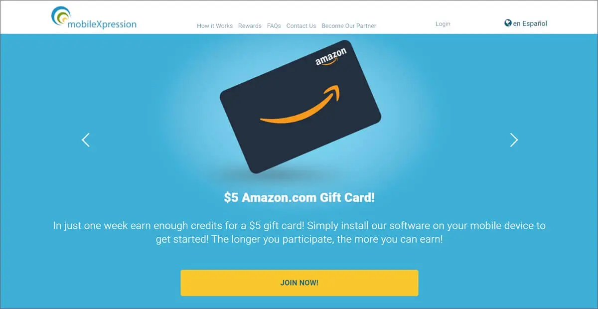 MobileXpression と無料の Amazon ギフトカードによるパッシブ データ共有