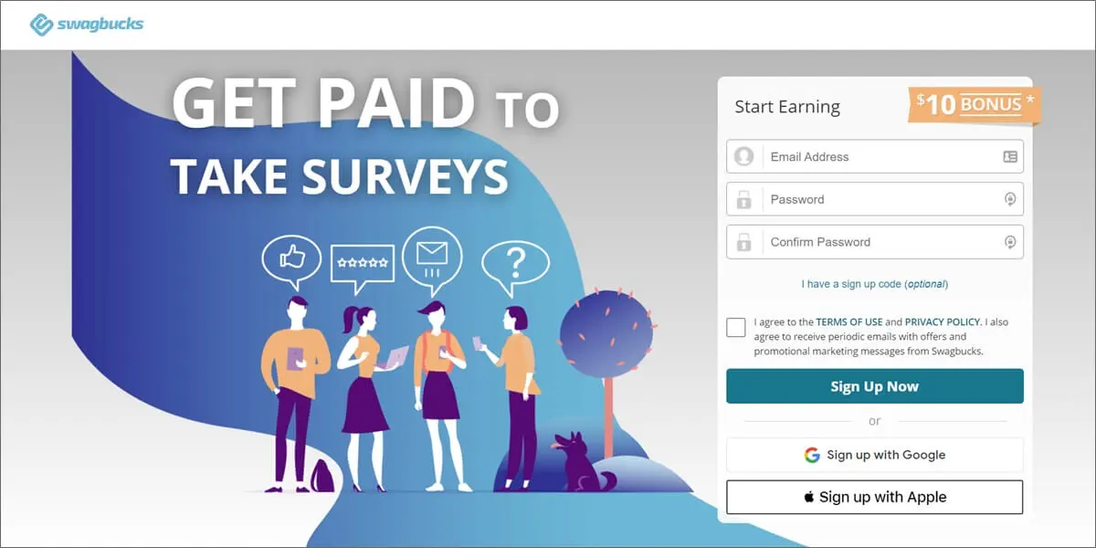 Panel de la aplicación Swagbucks que muestra opciones de ganancias por video