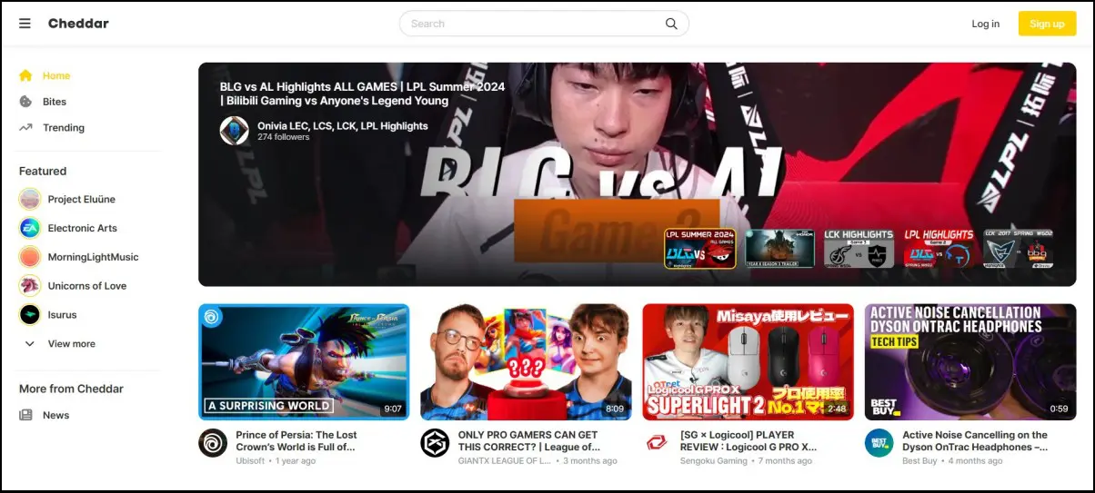 Plataforma Cheddar TV vinculada con socios de recompensa por ver videos