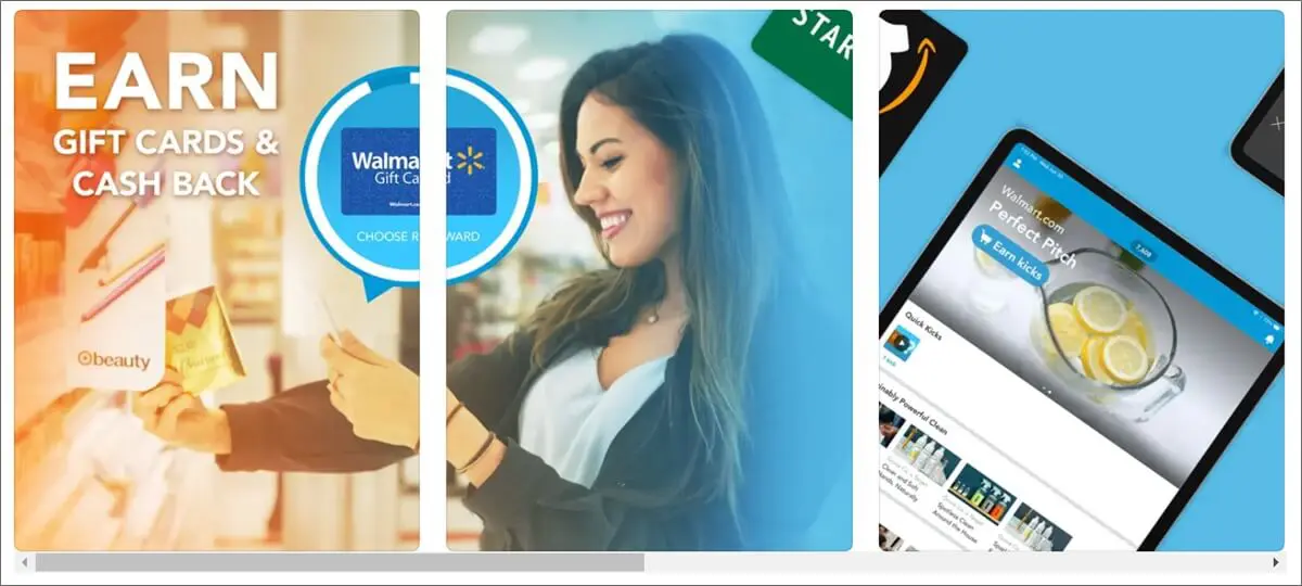 Aplicación Shopkick que muestra vídeos y recompensas de la tienda