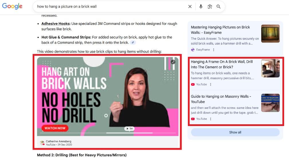 Vídeos optimizados que aparecen en las descripciones generales de IA de Google