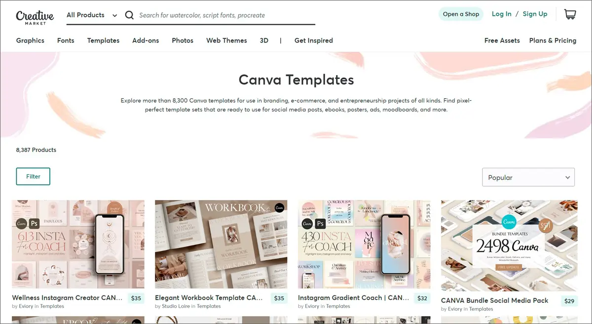 Vender plantillas de Canva en Creative Market para generar altos ingresos digitales