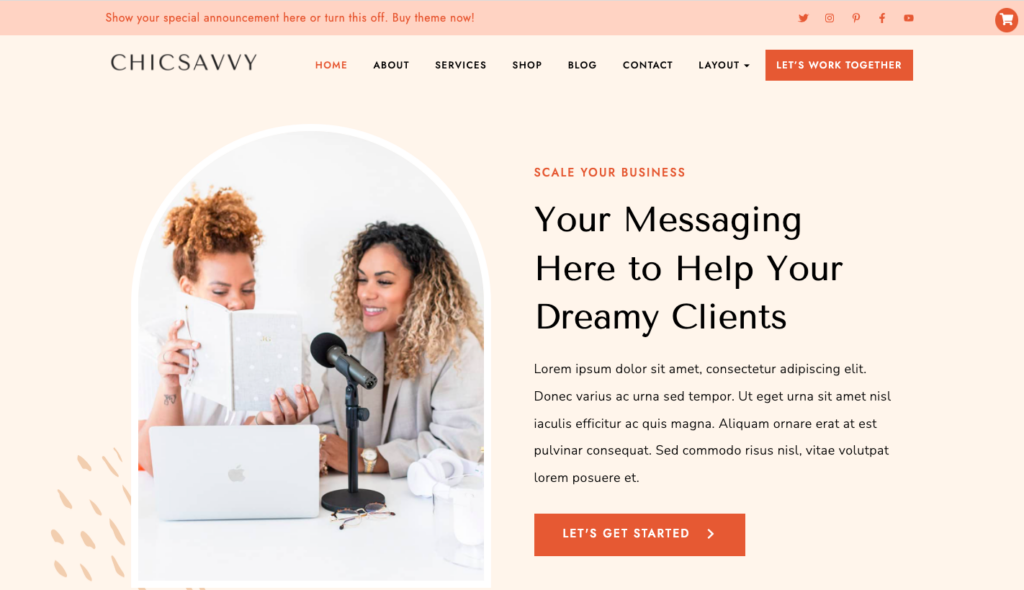 免费女性主题和专业博主的高级 Bluchic WordPress 主题之间的比较