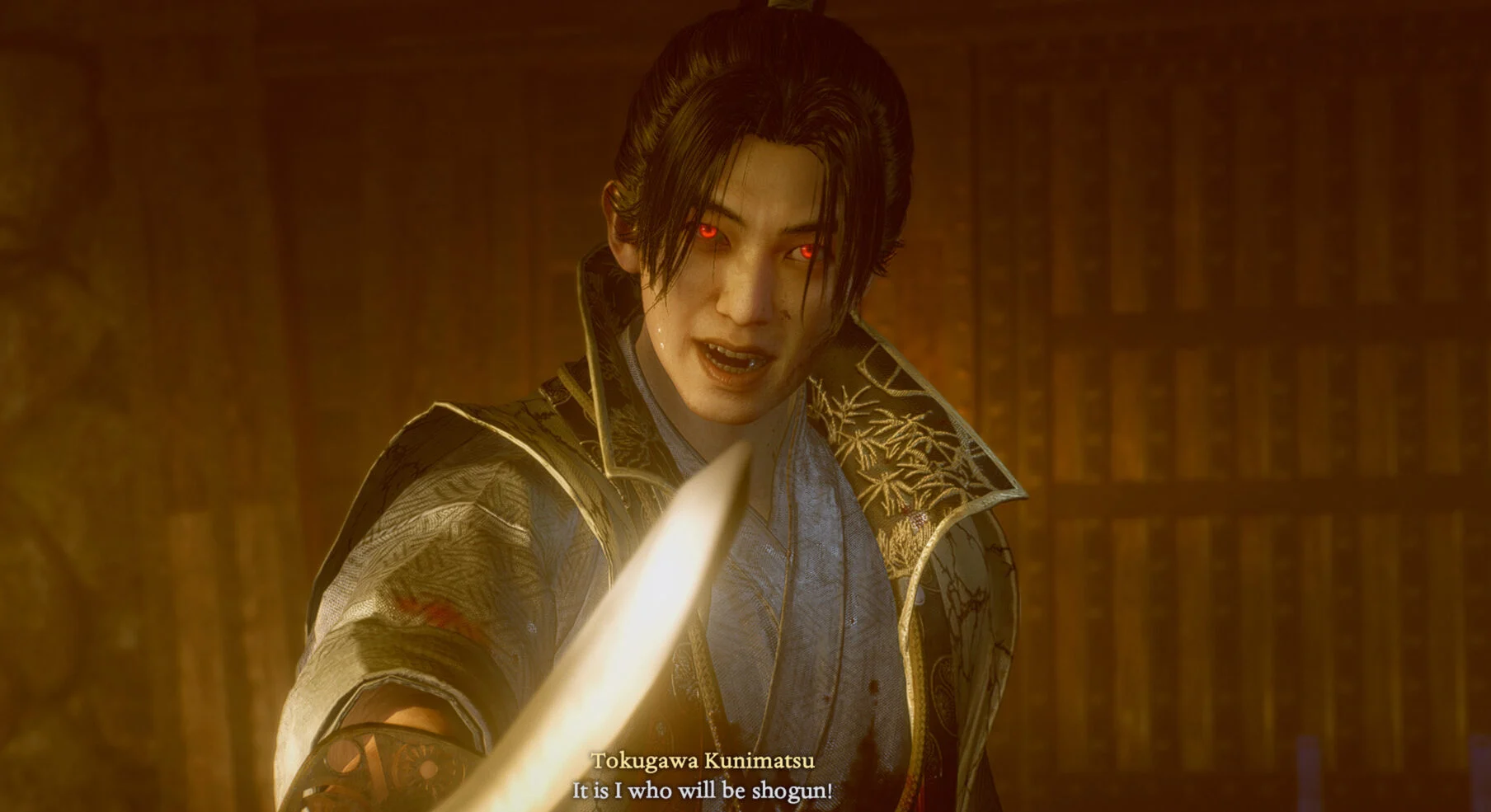 《仁王 3》评测中，一名武士手持剑，周围是倒下的敌人和发光的多彩战利品