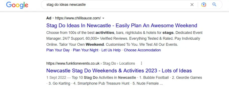 Annonces et résultats de recherche organiques sur les SERP Google