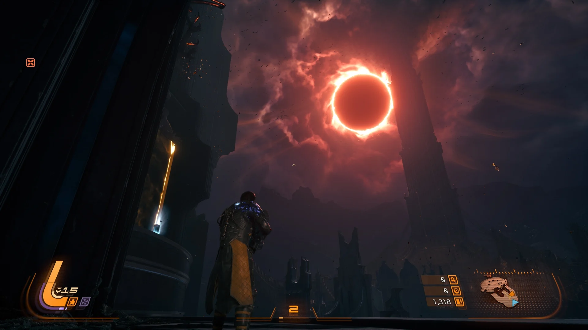 神秘的なエネルギーを持つ暗黒天体によって食される惑星