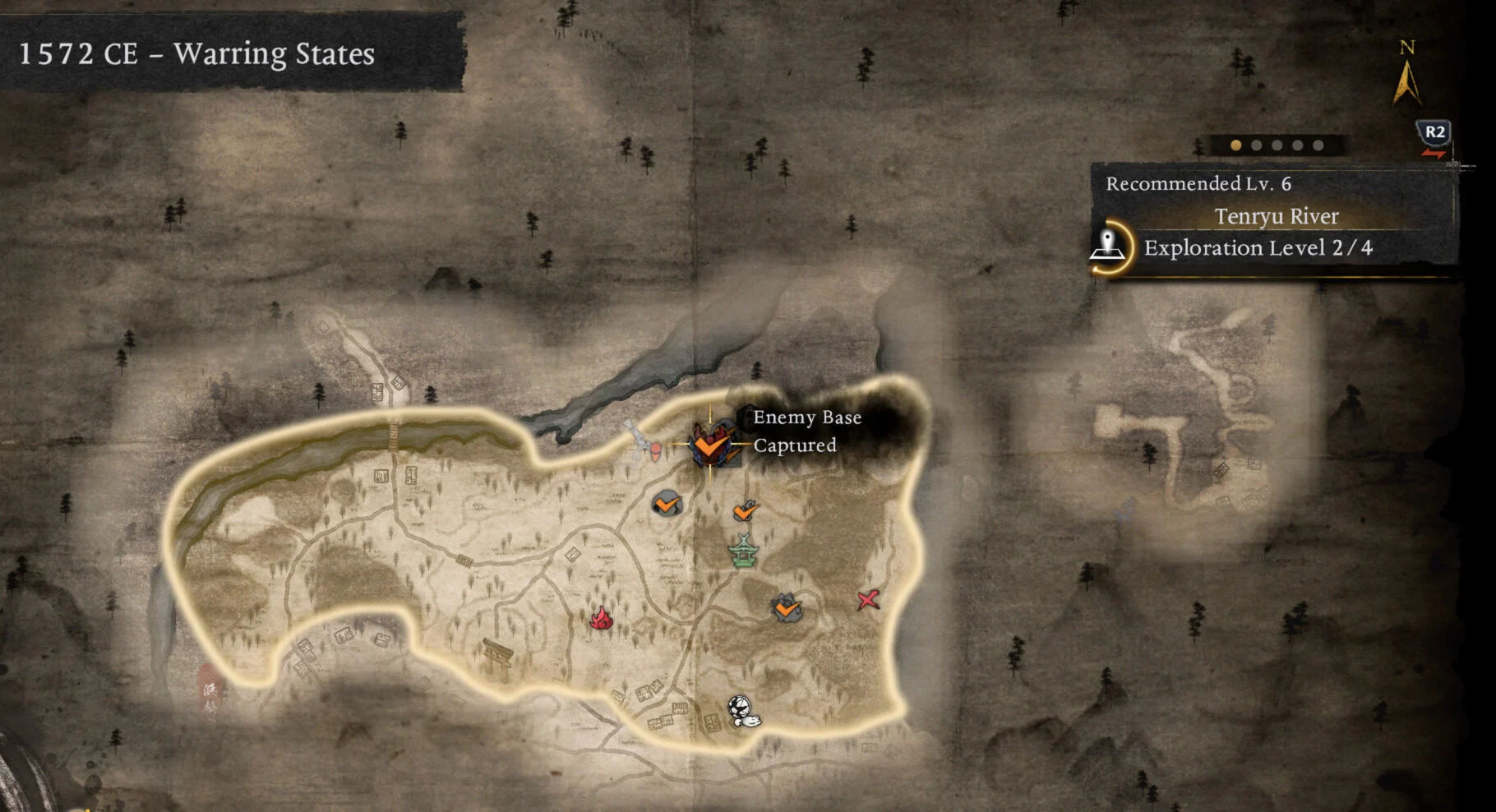 Strategic map showing the vast open-world islands of Nioh 3 Review gameplay area