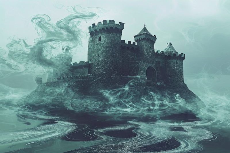 A stone castle moat representing the Experience Moat strategy for surviving Google AI Mode