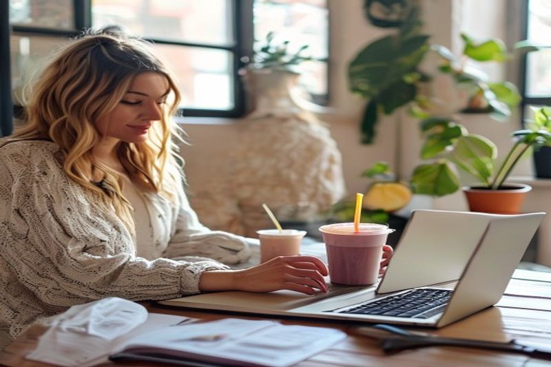 Successful wellness creator monetizing blog post ideas through affiliate and course sales