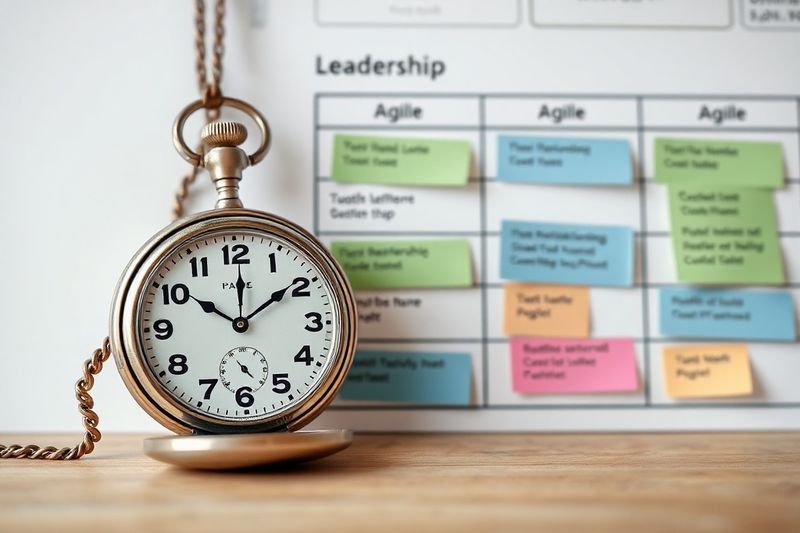 壊れた伝統的な懐中時計と現代の機敏なデジタル カンバン ボードの対比