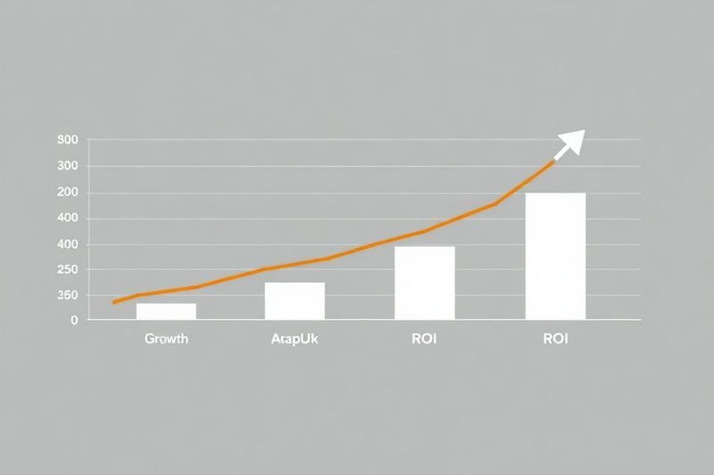 Gráfico de crecimiento empresarial que representa un presupuesto rentable de Google Ads