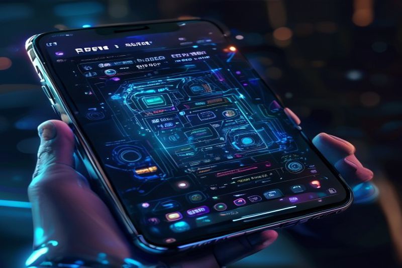 代表对话式搜索趋势的设备上的人工智能聊天机器人搜索界面