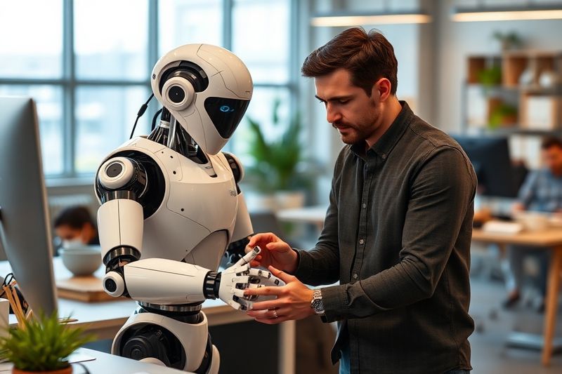 人間と人工知能ロボットが現代の企業ワークスペースで創造的に協力する