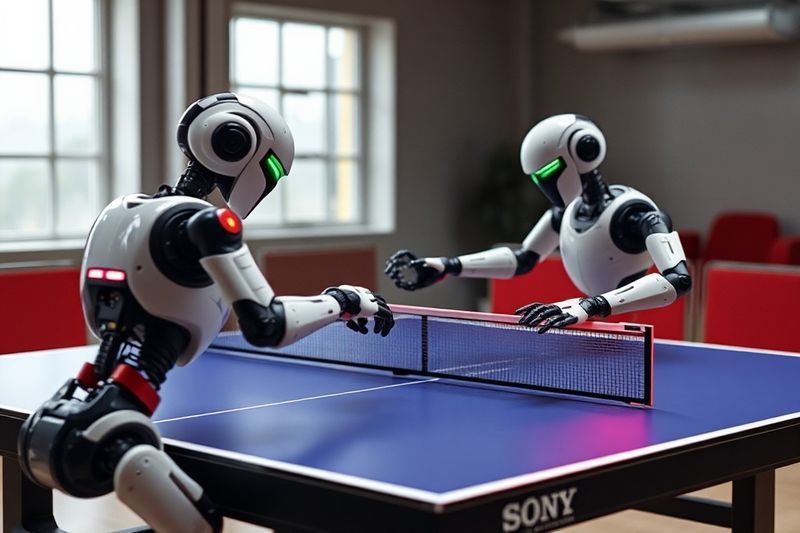 Sony AI Ace robot playing professional table tennis in a high speed match environment