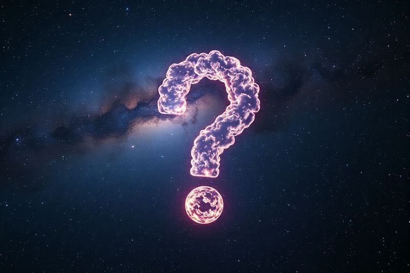 由星际云和恒星组成的巨大问号的图像