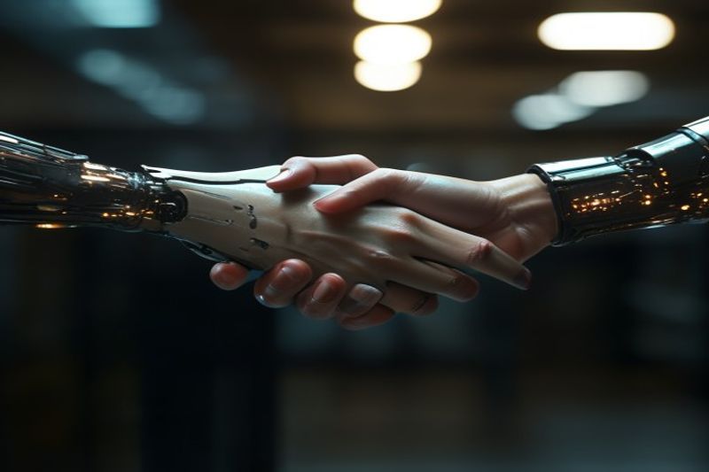 代表真实 Mackenyu 与 AI 的人类和机器人交互的比较