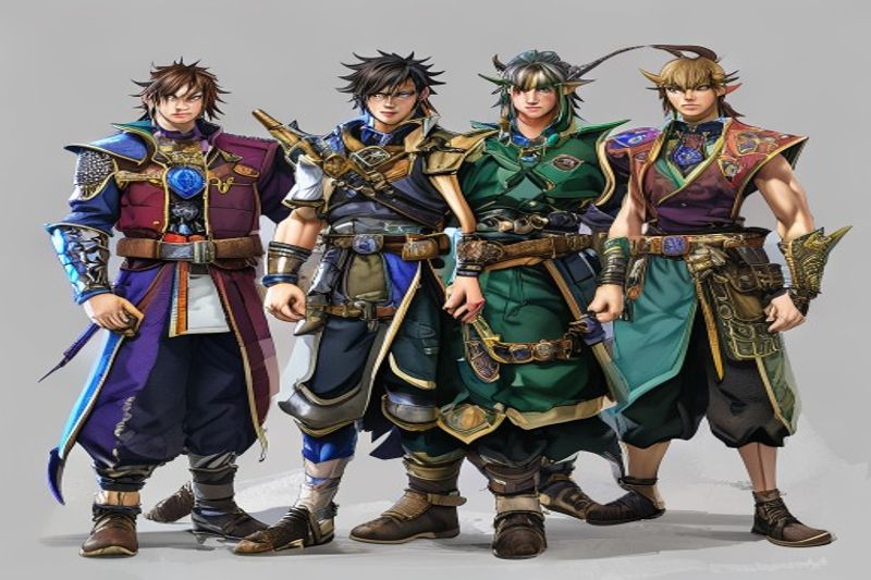 Les personnages principaux de Dragon Quest VII réunis dans un champ luxuriant