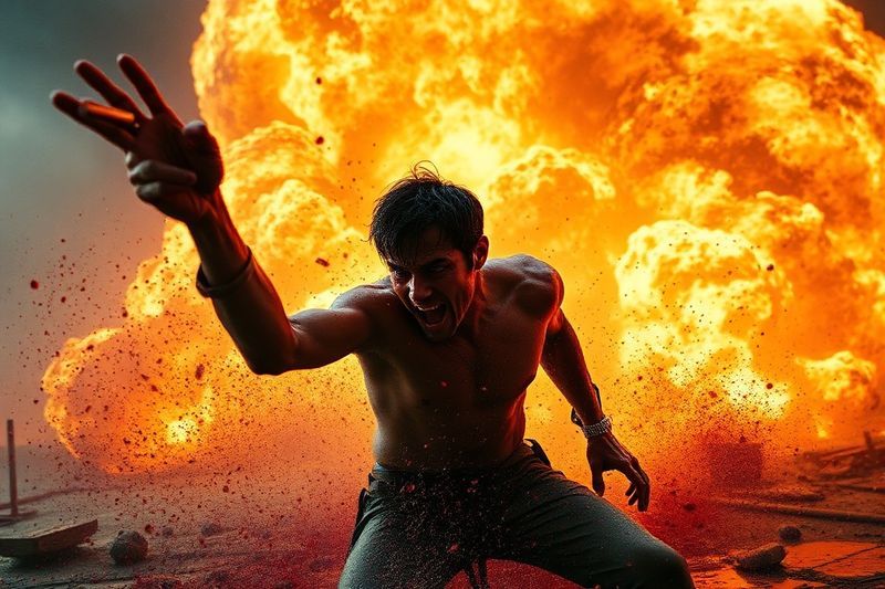 Escena sangrienta explosiva estilo The Boys 2026 VFX de alto presupuesto