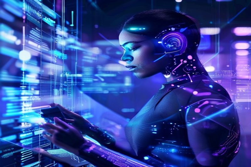 Multimodal AI in finance visual representing holographic data extraction from complex documents