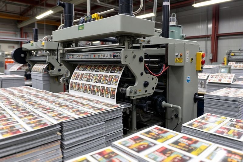 用于 2026 年交易卡的高速工业印刷机展示多特许生产线