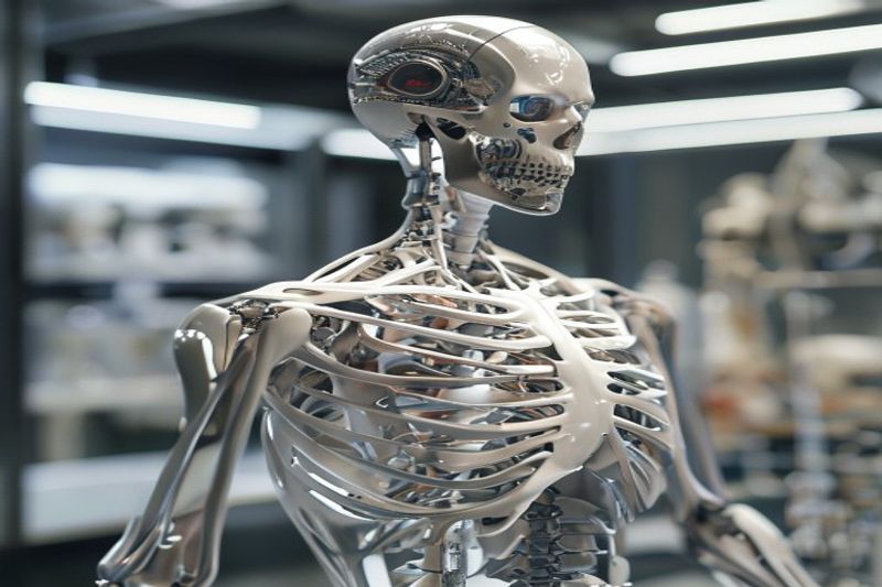 研究实验室中 Protoclone 机器人的合成聚合物骨架