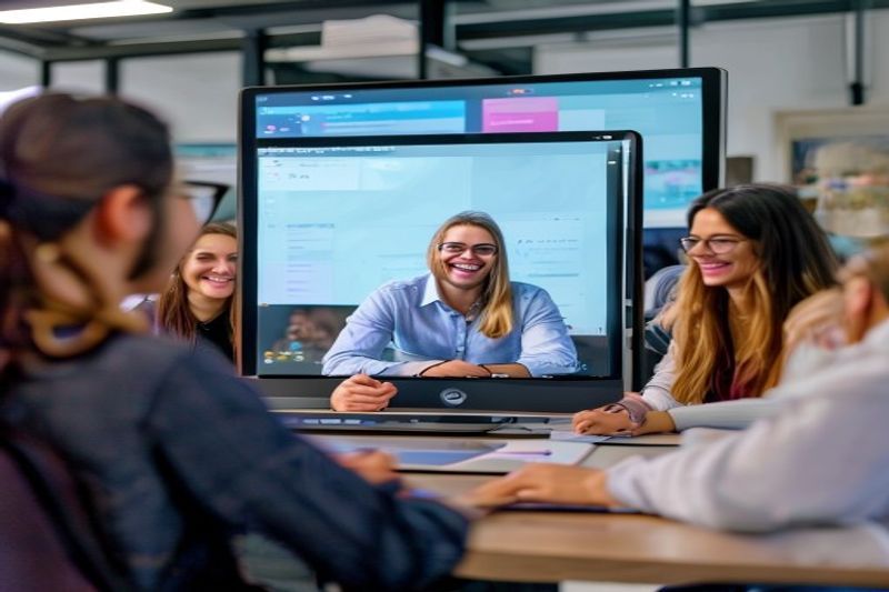 A teacher leading a successful online writing cohort via video conference