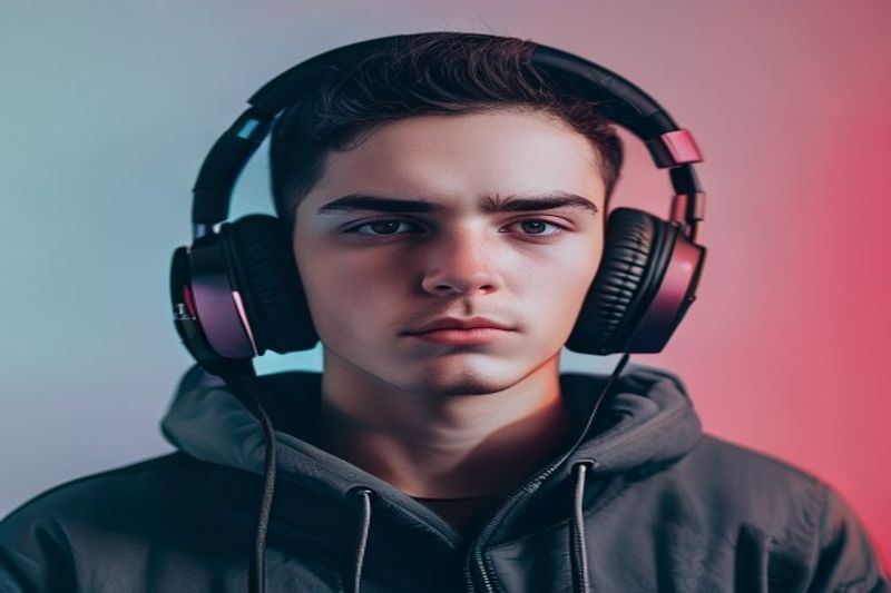 A professional UGC-style product advertisement for headphones generated by AI for high conversion