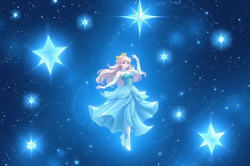 روزالينا بشكلها الكوني مع لوماس في فيلم المجرة