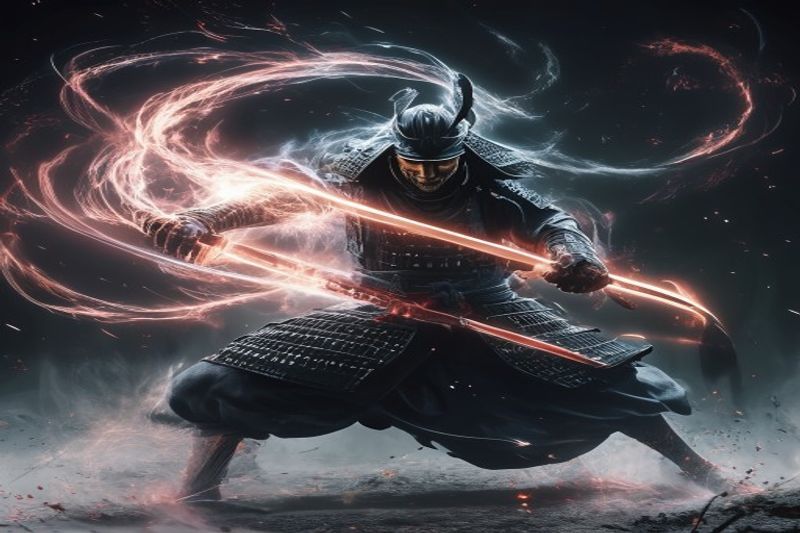 在《羊蹄之魂》中，武士主角阿兹利用神话能量改变战斗姿态