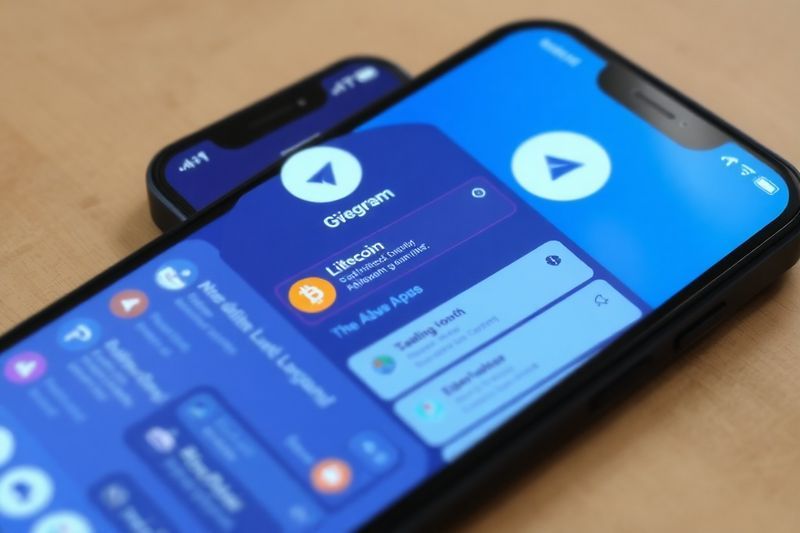 Smartphone screen displaying a Telegram crypto earning bot interface with Litecoin rewards