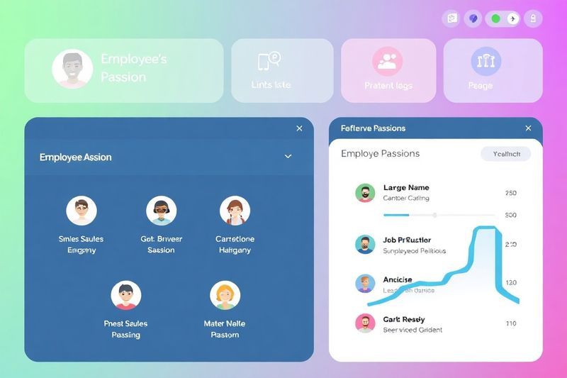 パーソナライズされた従業員エンゲージメントプロファイリングを示すデジタルプリファレンスダッシュボード