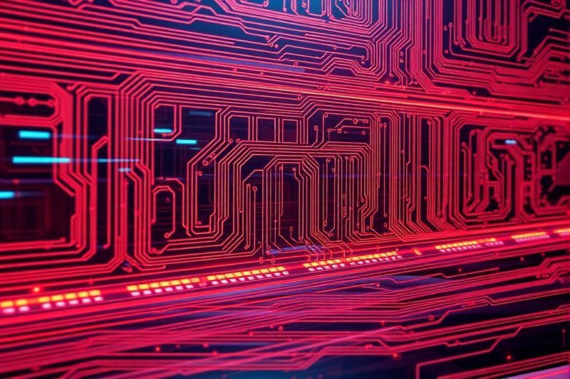 Circuitos futuristas que representan la baja latencia y la alta inteligencia de GPT-5.5