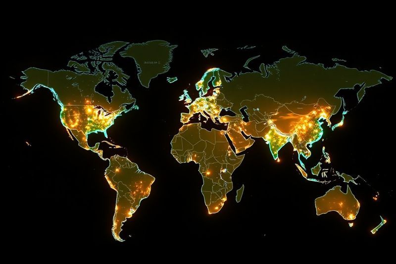 Stripe の世界 GDP の 2% シェアを表す世界地図