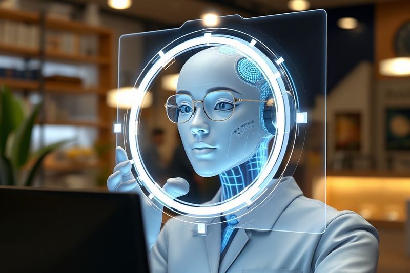 Una representación digital de un agente de voz con IA que actúa como recepcionista para una pequeña empresa.