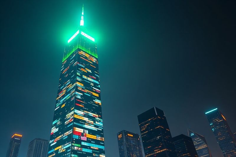 由代表数字房地产的数据组成的摩天大楼