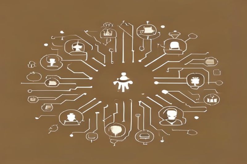 従業員のデジタル インフラストラクチャへの変革を抽象的に視覚化