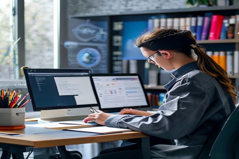 Future-ready PhD research desk with holographic AI tools and books for 2026 academic work