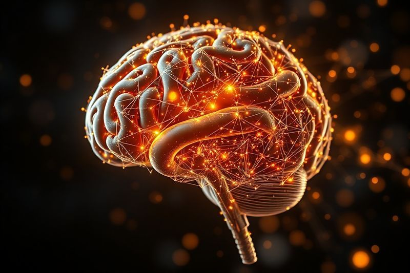 インテリジェンスの金色の輝きと輝く経路を備えた抽象的な AI ニューラル ネットワーク