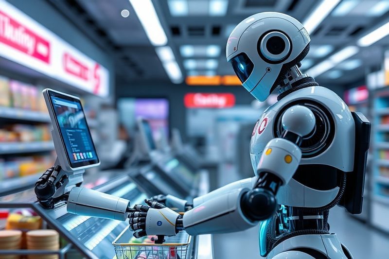 先进的自主机器人收银员在网络空间环境中快速处理高度安全的结账交易