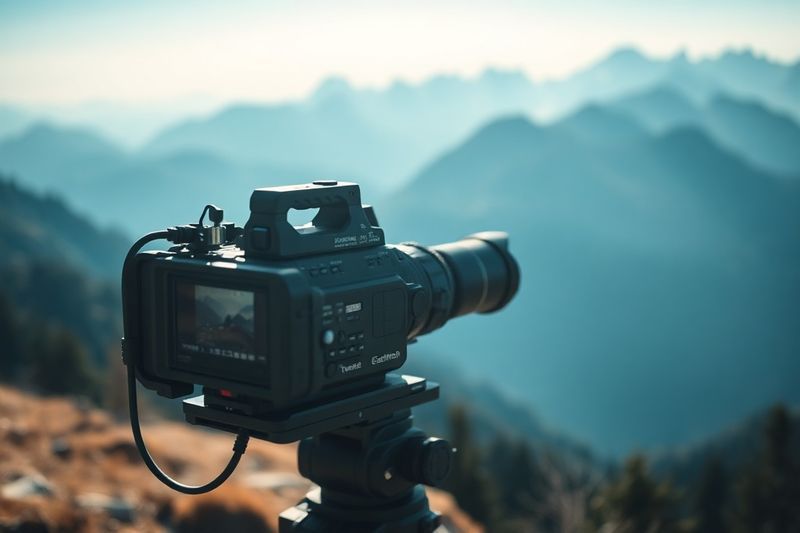 代表电影 AI 视频制作的像素化数码相机