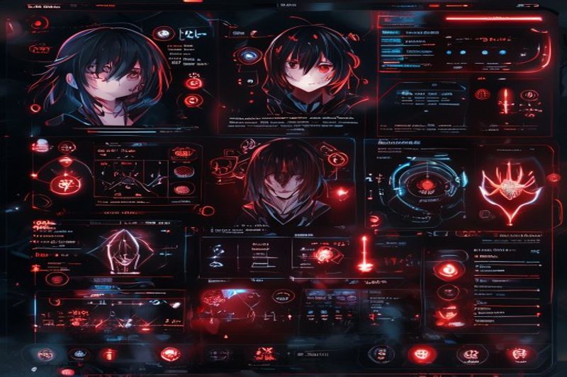 复杂的动漫角色统计菜单