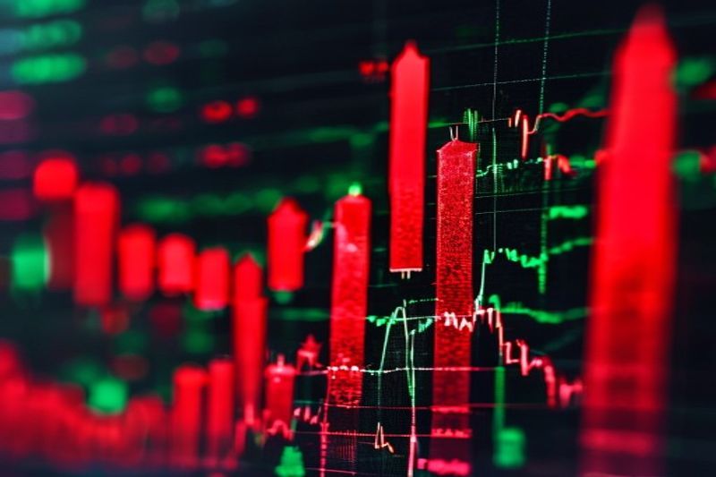 交易屏幕上WTI原油价格图表飙升至每桶120美元