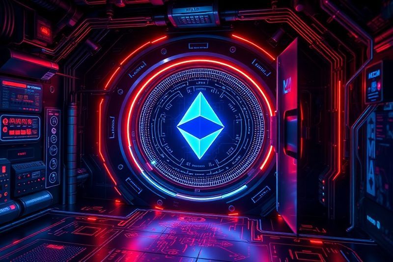 High-tech visualization of the KelpDAO exploit and Ethereum blockchain laundering process 2026