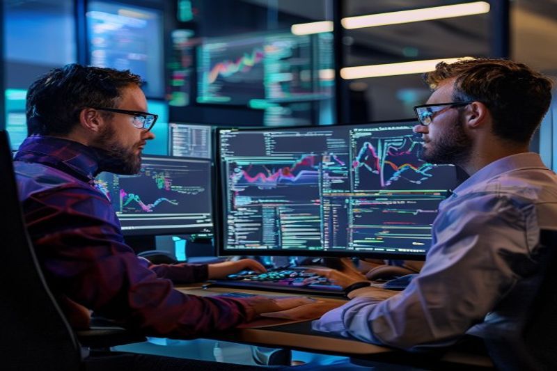 Científico de datos que compara datos de prueba sintéticos con un entorno de producción en vivo para la validación de la IA