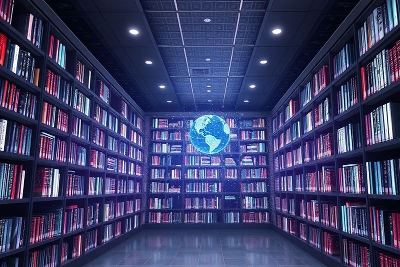 数字图书馆，其中包含代表 RAG 知识检索和基础的发光文档