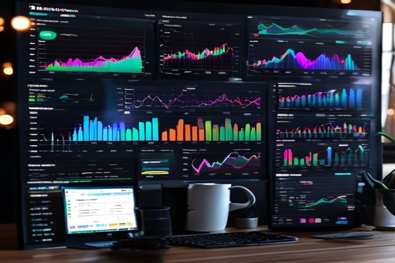 显示 SEO 混合搜索流量来源的分析仪表板